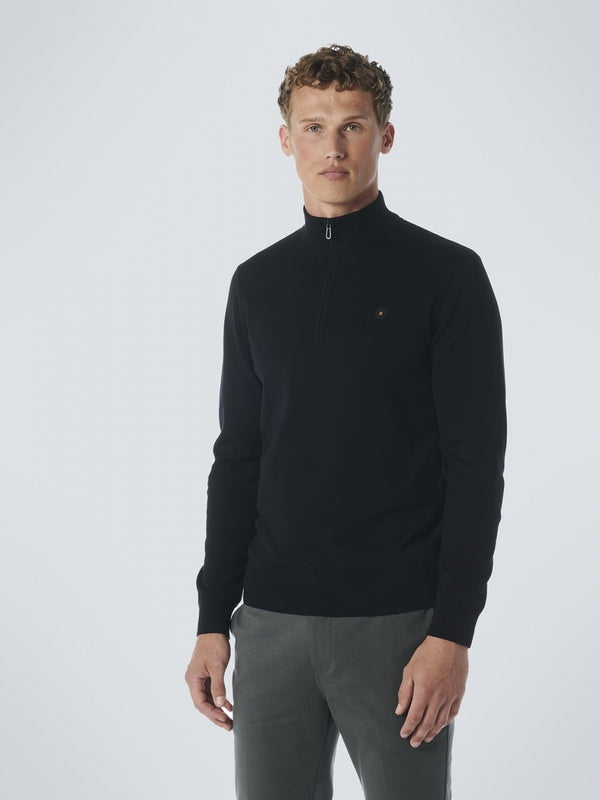 No Excess Half Zip Pullover - Black