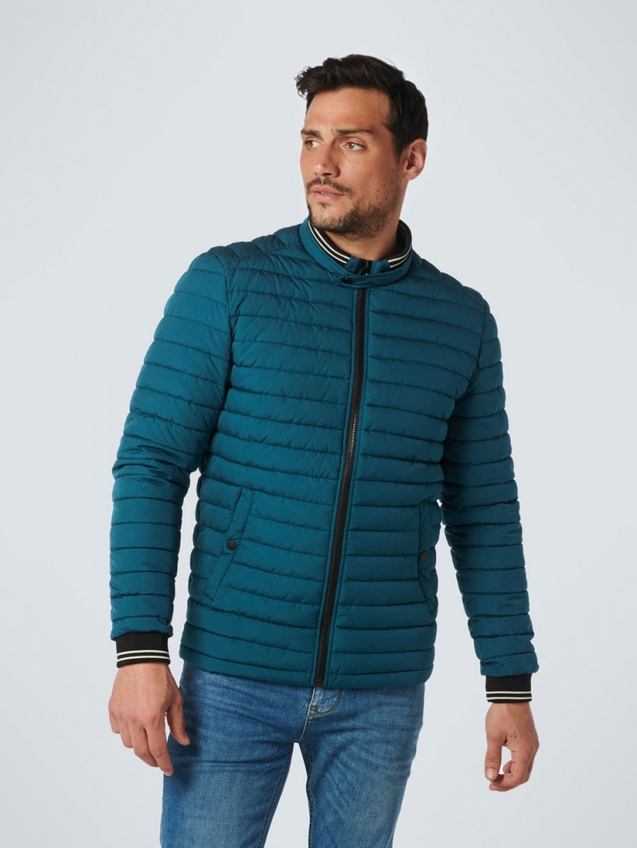 No Excess Short Fit Puffer Jacket-Ocean