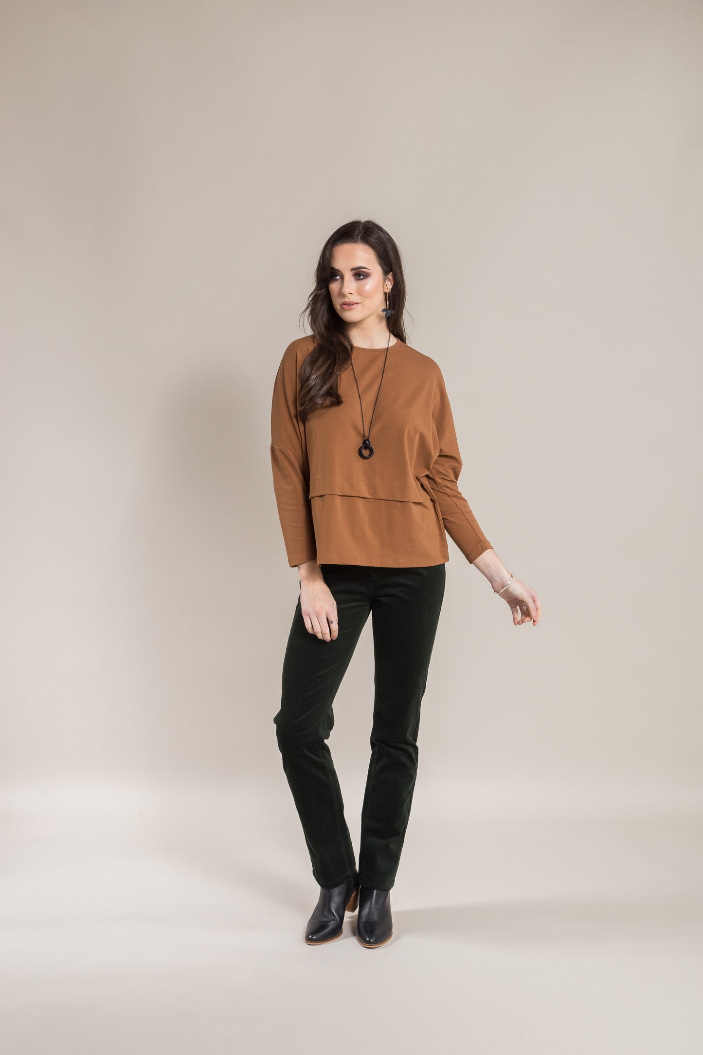 Vassalli Slim Leg Full Length Pull On Cord Pants