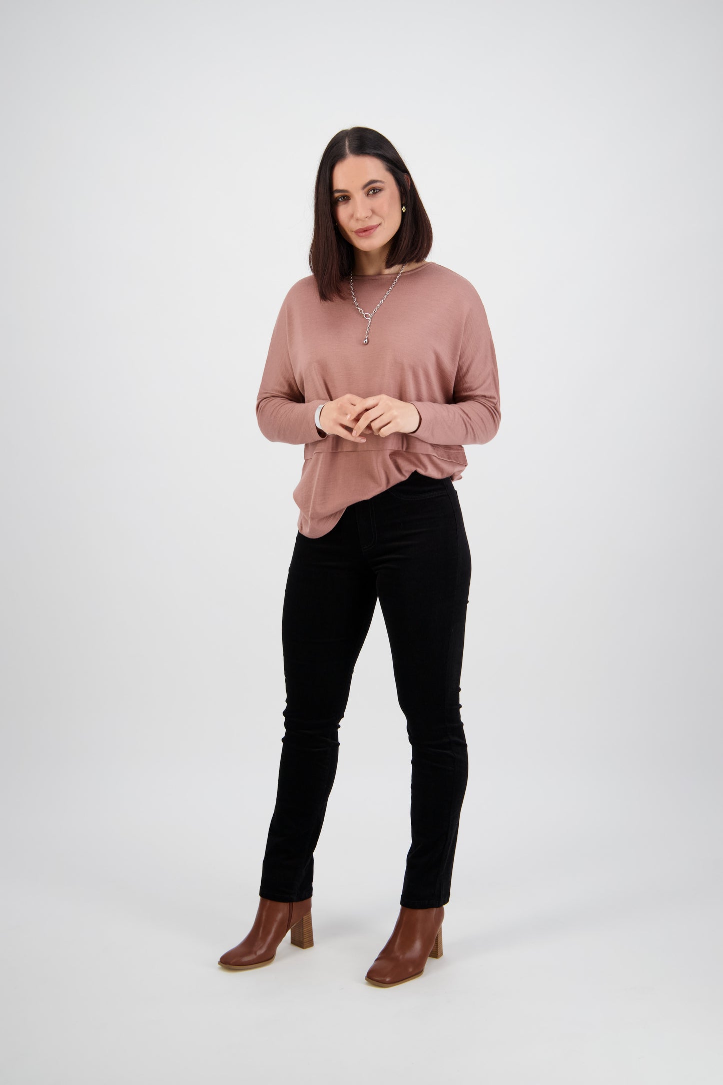 Vassalli Slim Leg Full Length Pull On Cord Pants