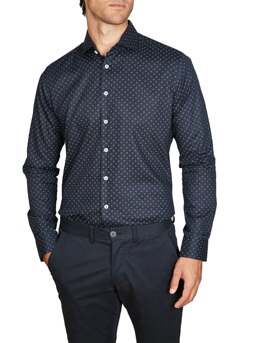 Abelard Stones Falling Print Long Sleeve Shirt