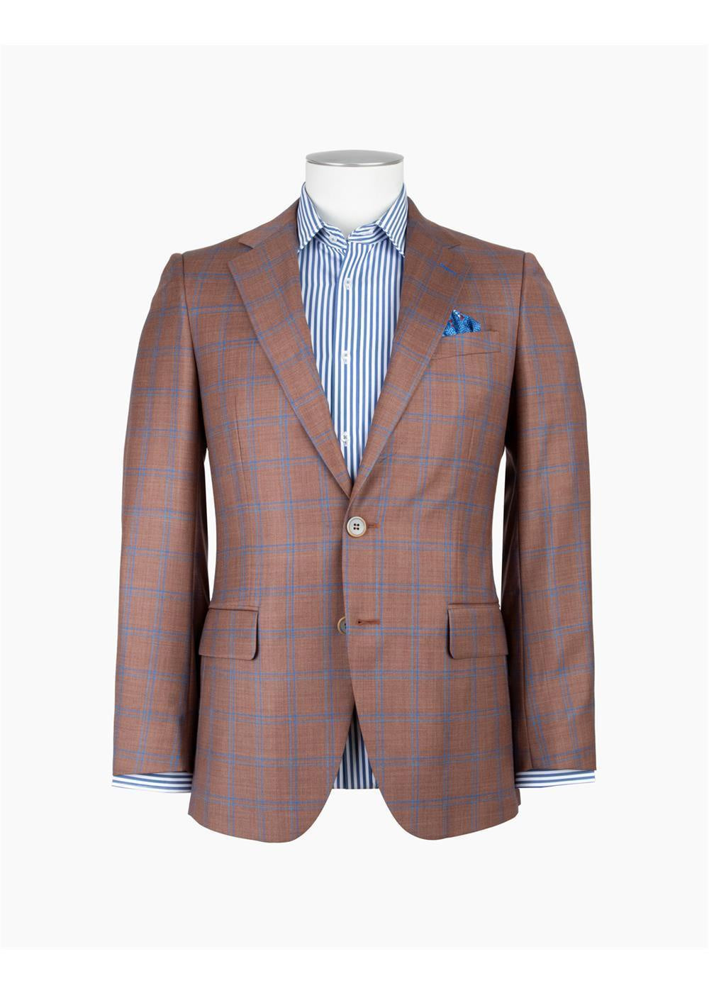 Rembrandt Hawker Brick Orange and Blue Check Blazer