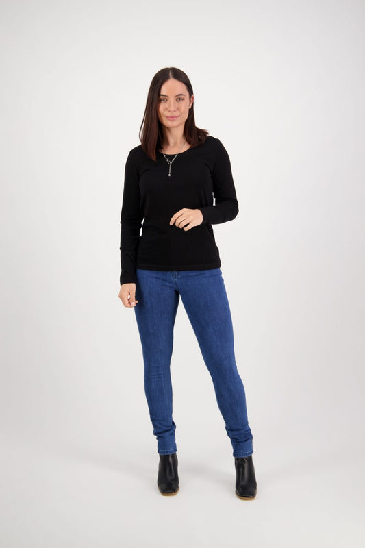 Vassalli 100% Merino Basic Long Sleeve Crew Neck Top 4241