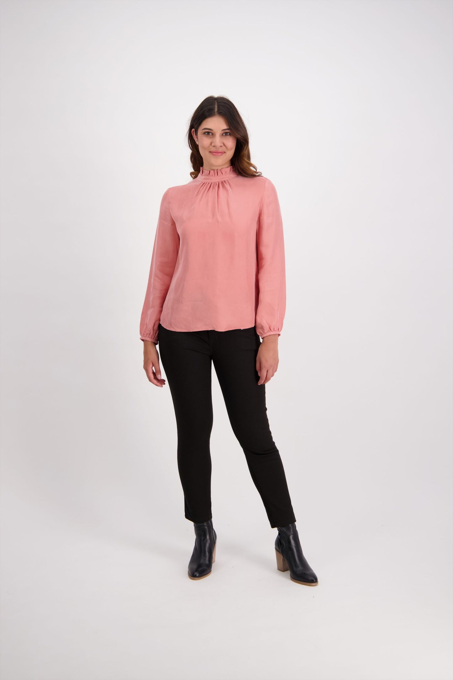 Vassalli ruffle neck Top 4307