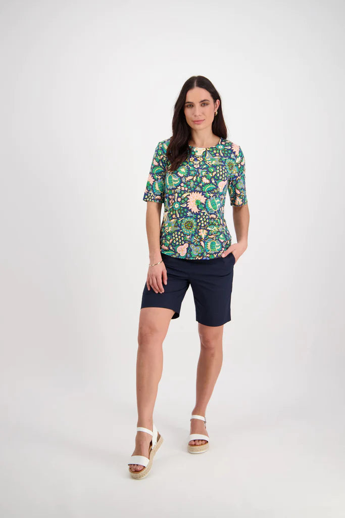 Vassalli round neck 3/4 sleeve top