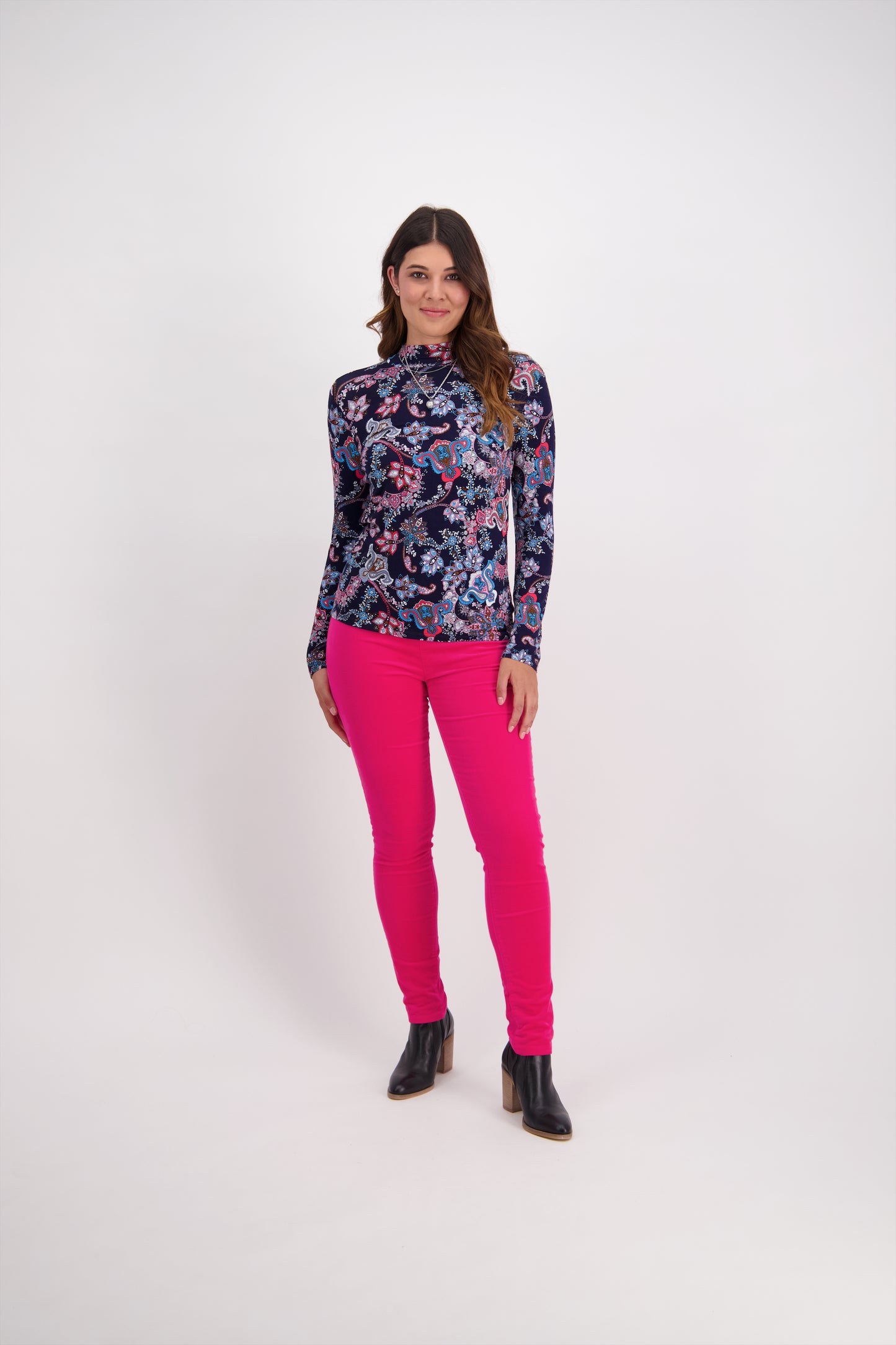 Vassalli Desert Long Sleeve Top with High Neck - 4344