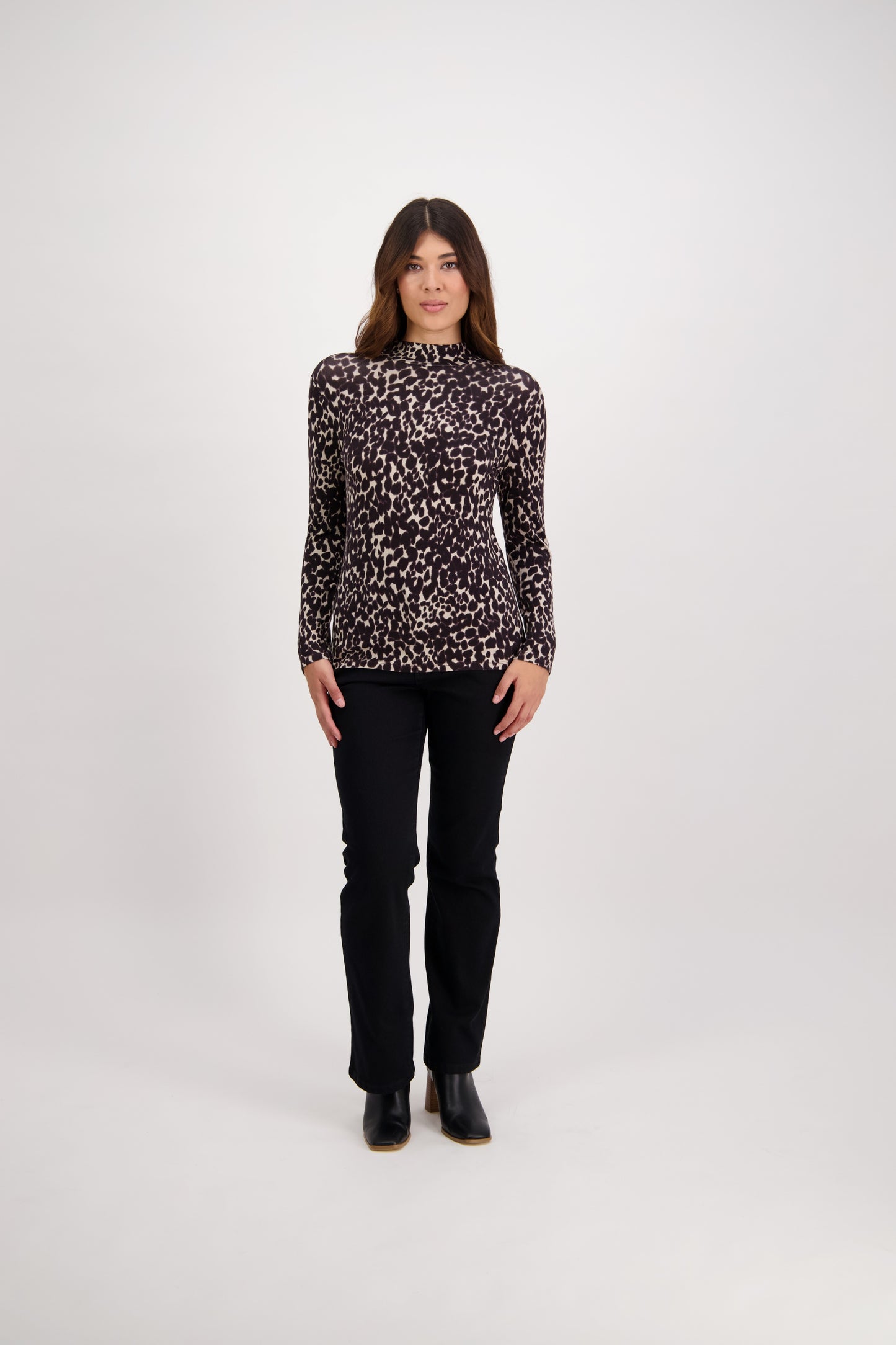 Vassalli Desert Long Sleeve Top with High Neck - 4344