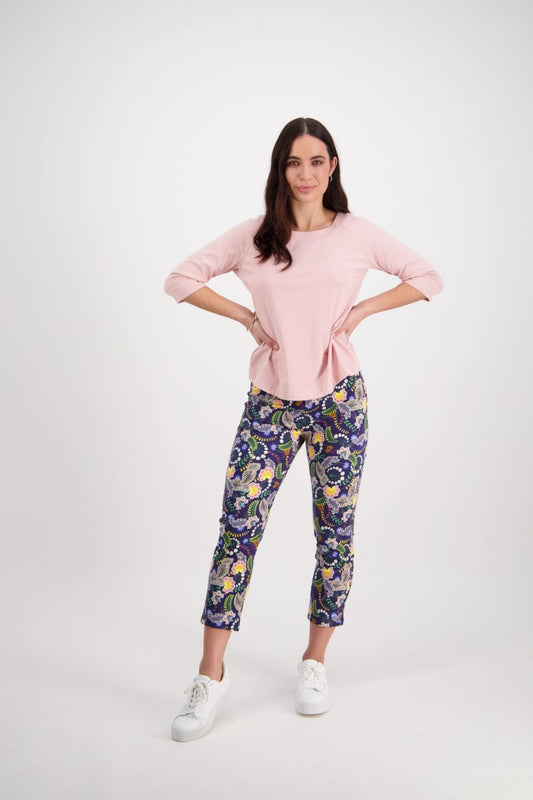 Vassalli Boat Neck 3/4 sleeve Top 4381