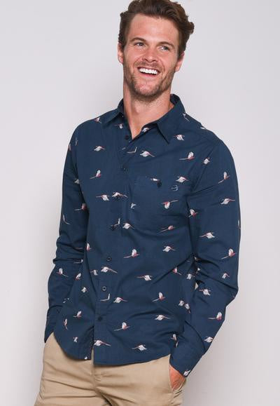 Brakeburn Pheasant Printed Long Sleeve Shirt