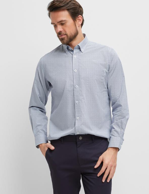 Blazer Bruno Navy Geometric Long Sleeve Shirt