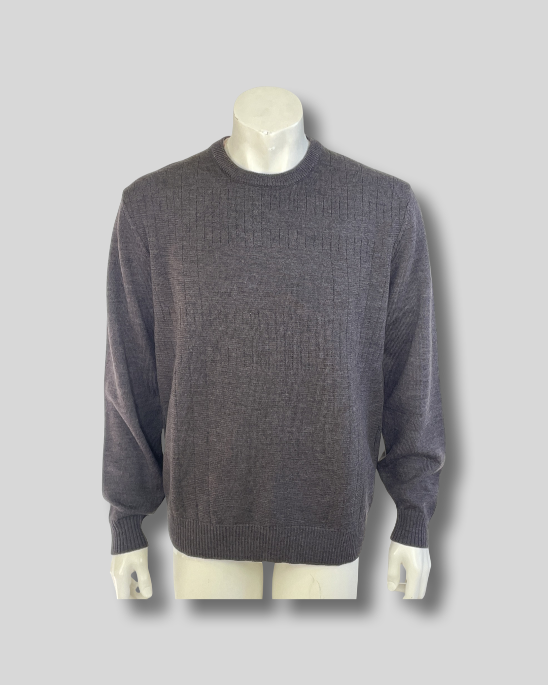 Silverdale Chestnut Ribbed Pattern Crew Jumper