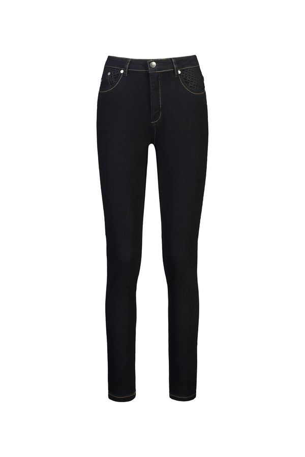 Vassalli Skinny Leg Full Length Basket Weave Jean 5535