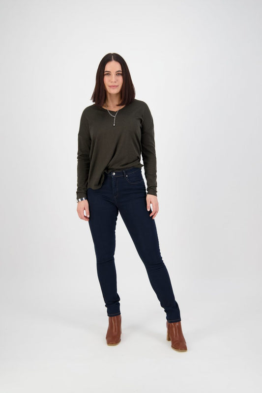Vassalli Skinny Leg Full Length Basket Weave Jean 5535