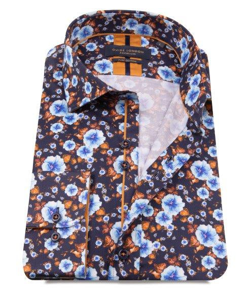 Guide London Blue Blossom Long Sleeve Shirt