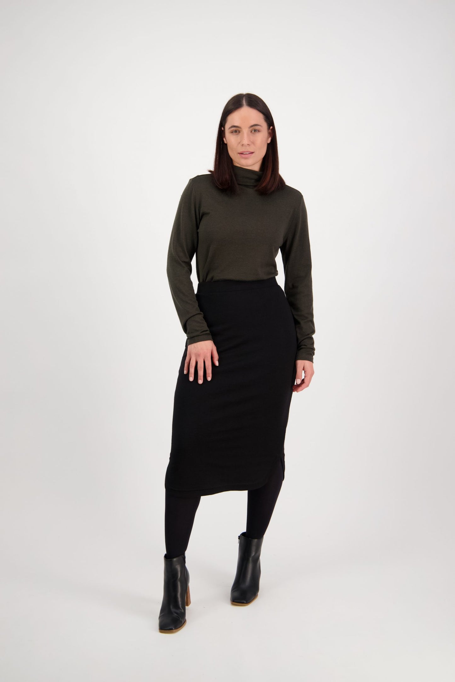 Vassalli 100% Merino Double Layer Pull On Skirt 7038