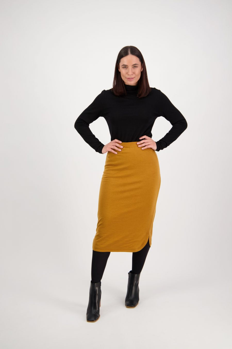 Vassalli 100% Merino Double Layer Pull On Skirt 7038