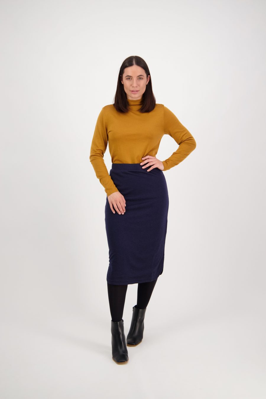 Vassalli 100% Merino Double Layer Pull On Skirt 7038