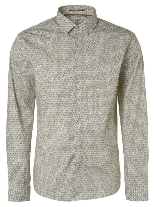 No Excess Circle Print Long Sleeve Shirt