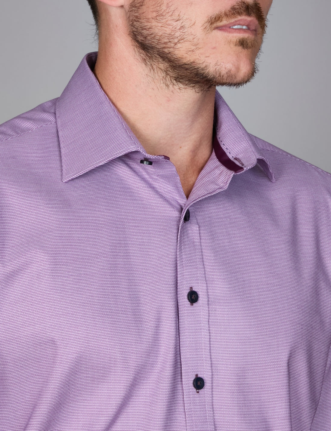 Abelard Mulberry Antwerp Stretch Oxford Long Sleeve Shirt