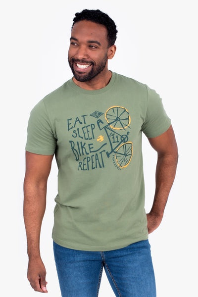 Brakeburn Eat Sleep Bike Short Sleeveleeve Tee Khaki BBMShort SleeveT009206Short Sleeve22