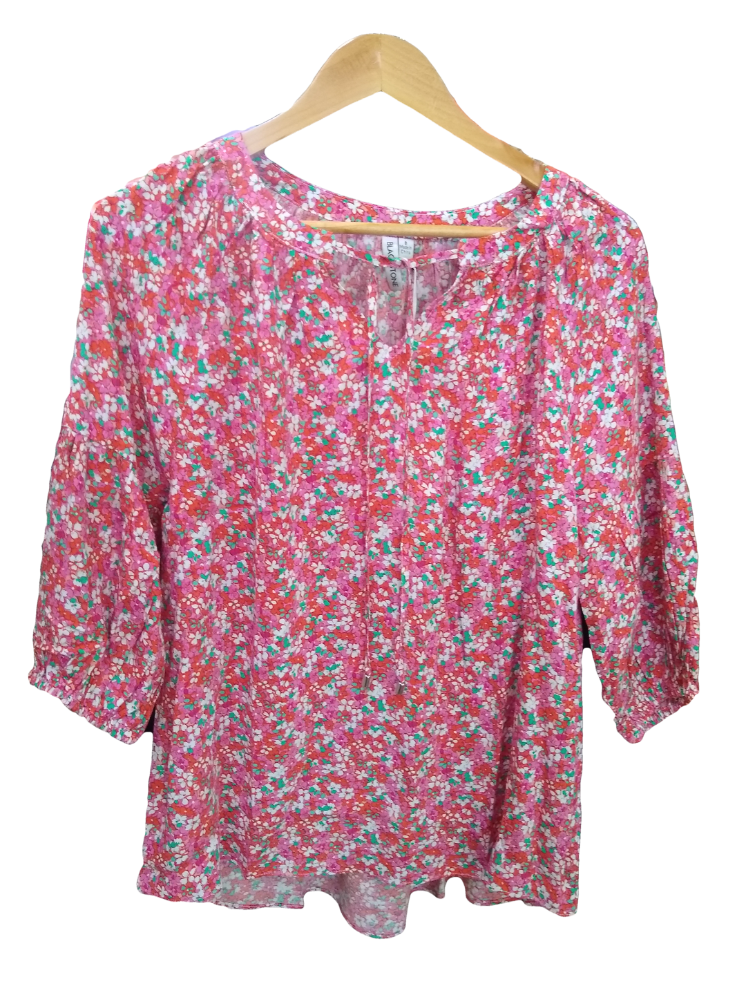 Blackstone Luscious Red Gathered Yoke Half Sleeve Top