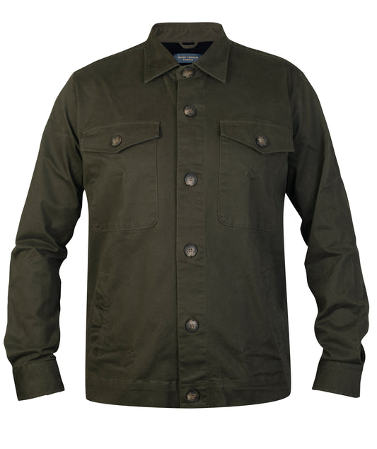 Guide London Heavy Cotton Stretch Twill Overshirt - CAS1013