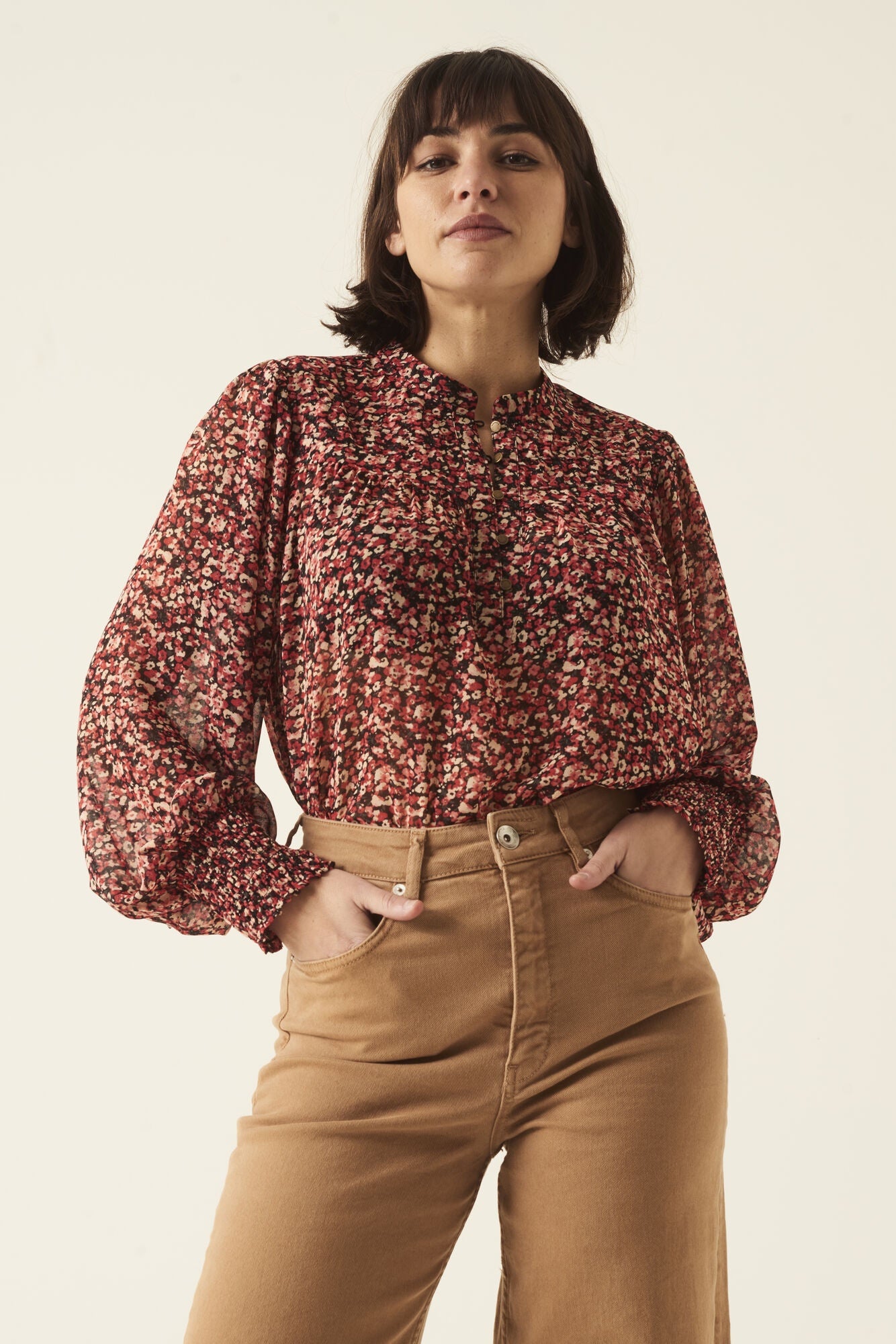 Garcia Ladies Long Sleeve Shirt Red Lips