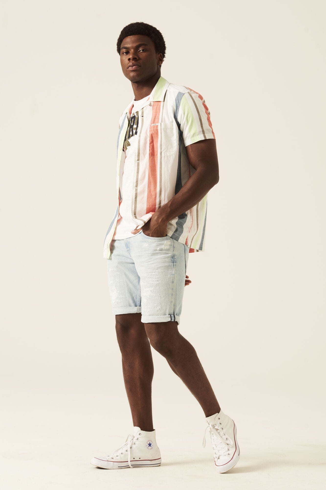 Garcia Multi Stripe Short Sleeve Shirt