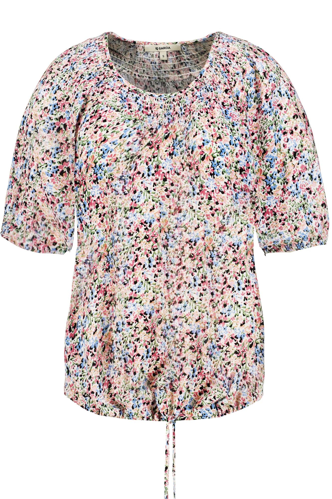 Garcia Multi Floral Print Short Sleeve Top