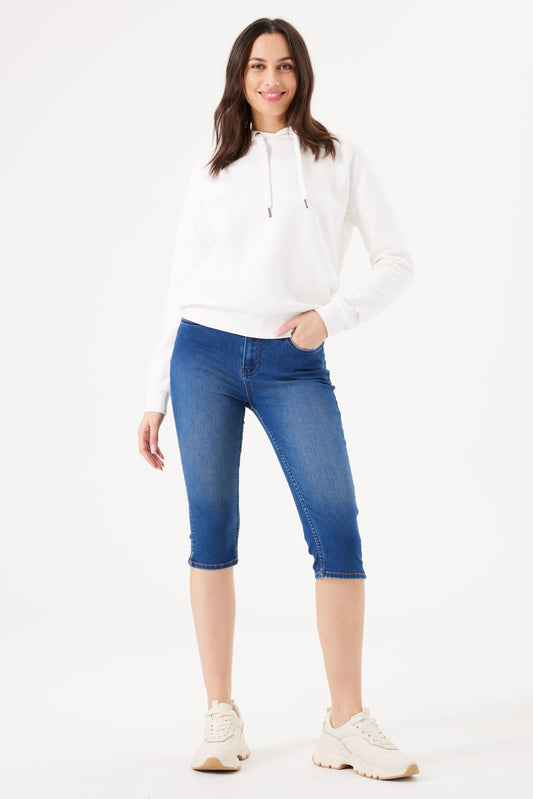 Garcia Slim Fit High Waist Denim Capris