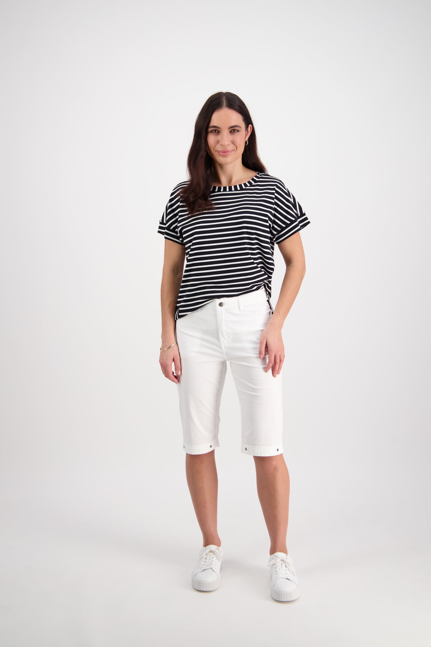 Vassalli White Poplin Straight Leg Short