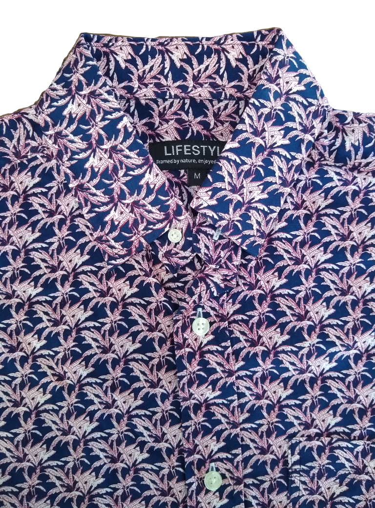 Lichfield Getaway Micro Short Sleeve Shirt Palm Print