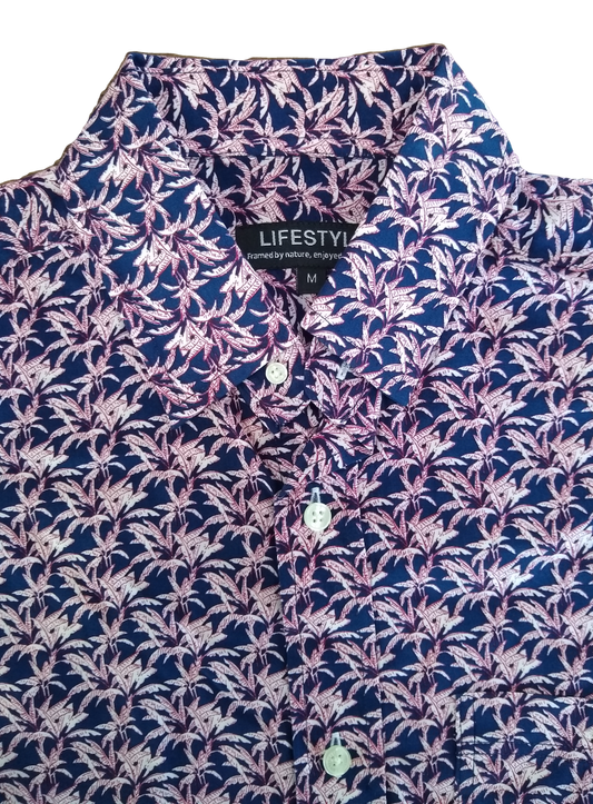 Lichfield Getaway Micro Short Sleeve Shirt Palm Print