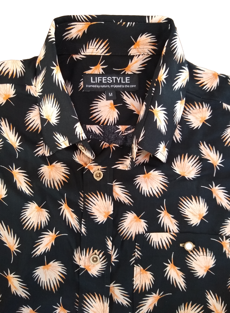 Lichfield Getaway Micro Short Sleeve Shirt Peach Leaf