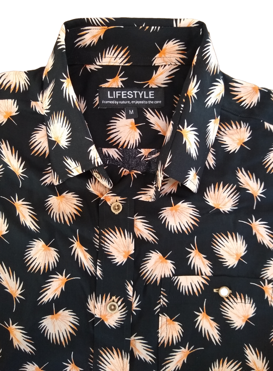 Lichfield Getaway Micro Short Sleeve Shirt Peach Leaf