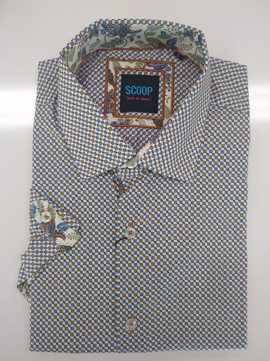 Scoop George Cream Short Sleeve Shirt