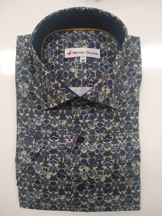 Michel Rouen Violet Short Sleeve Shirt 021