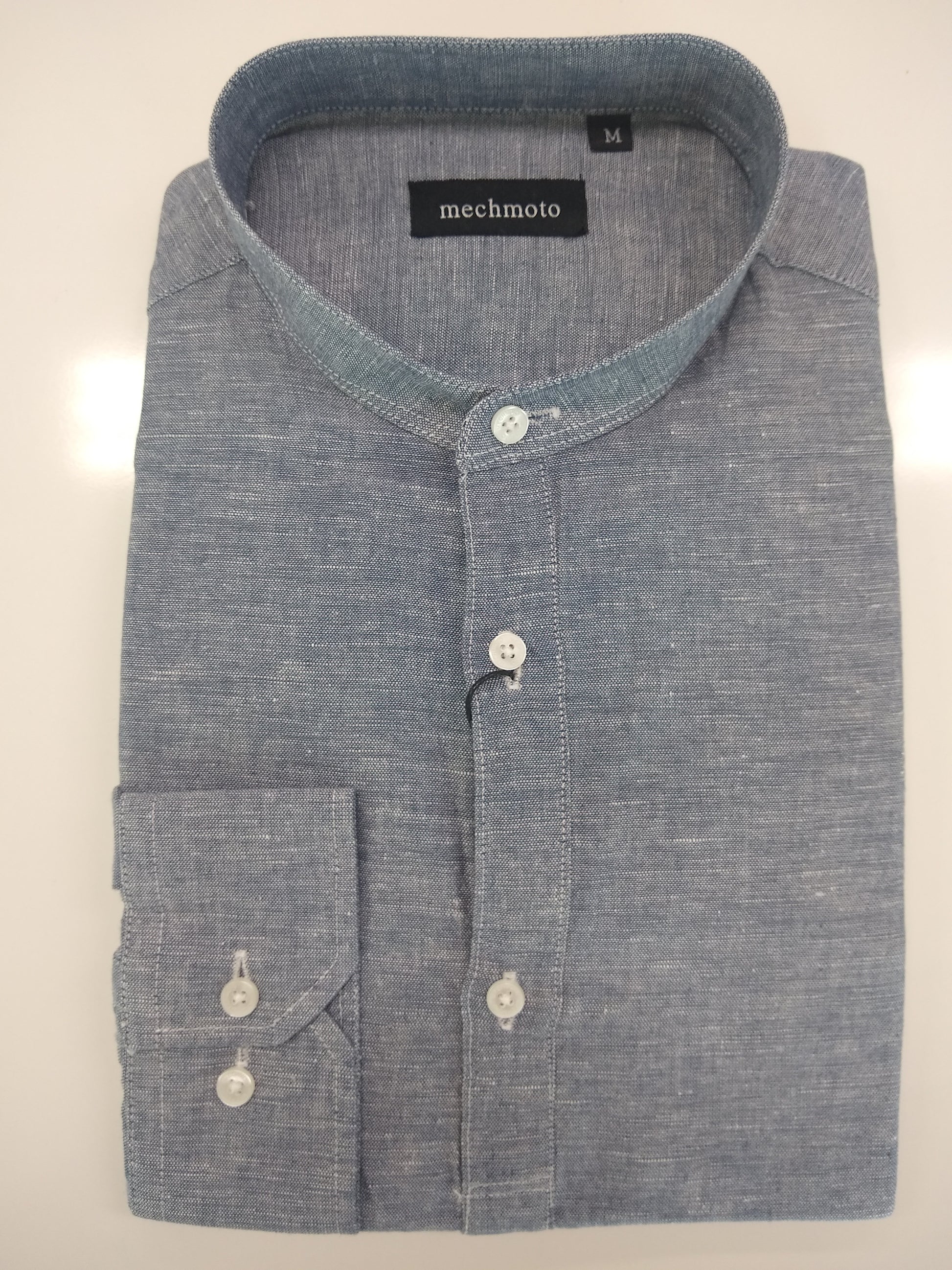 Mechmoto Mandarin Collar Long Sleeve Shirt