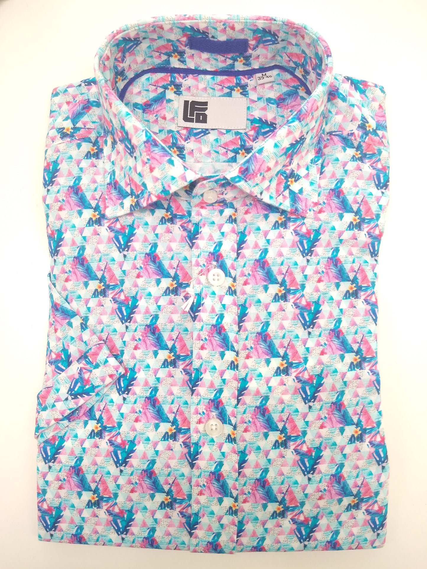 LFD Ltd Edition Aqua Triangles Short Sleeve Shirt