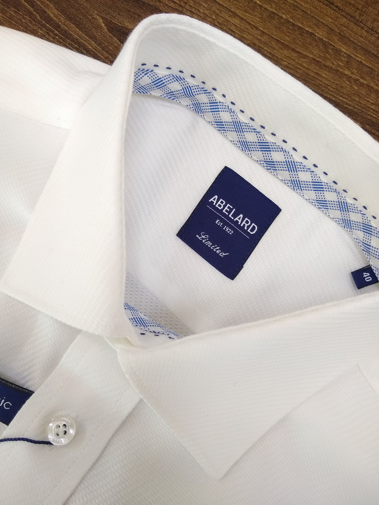 Abelard Twill Style Luxe Dobby Long Sleeve Shirt - White