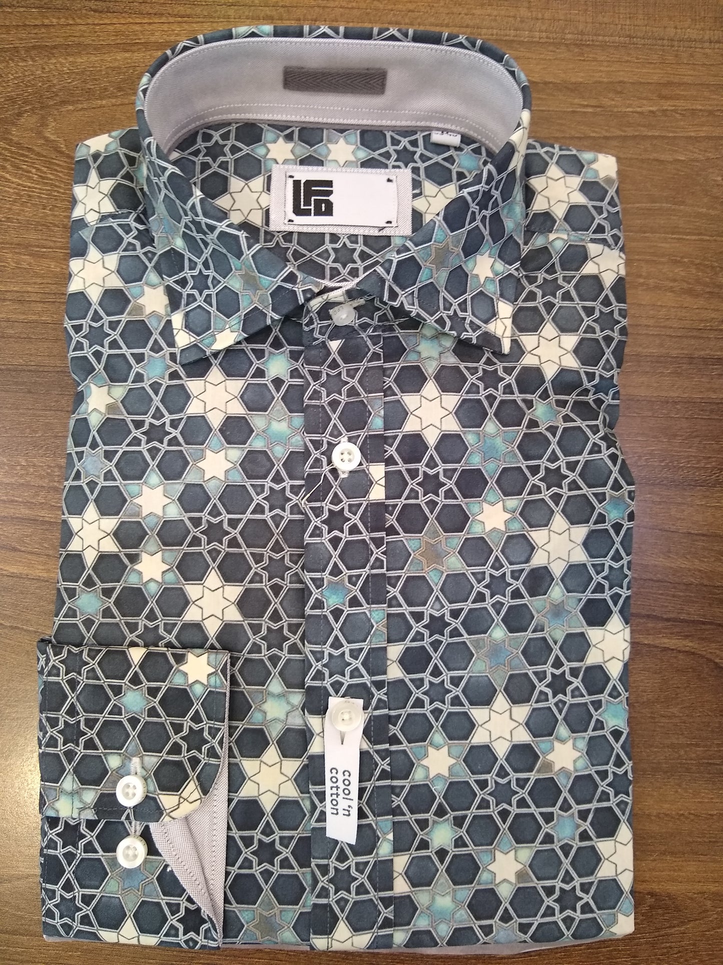 LFD Cobalt Blue Hexagons Long Sleeve Shirt