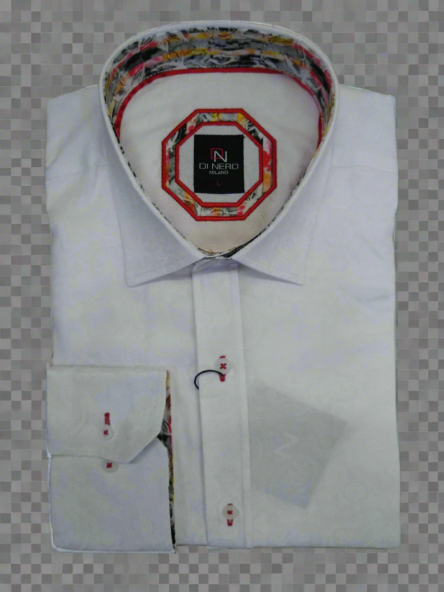 Di Nero Bleeker White Long Sleeve Shirt