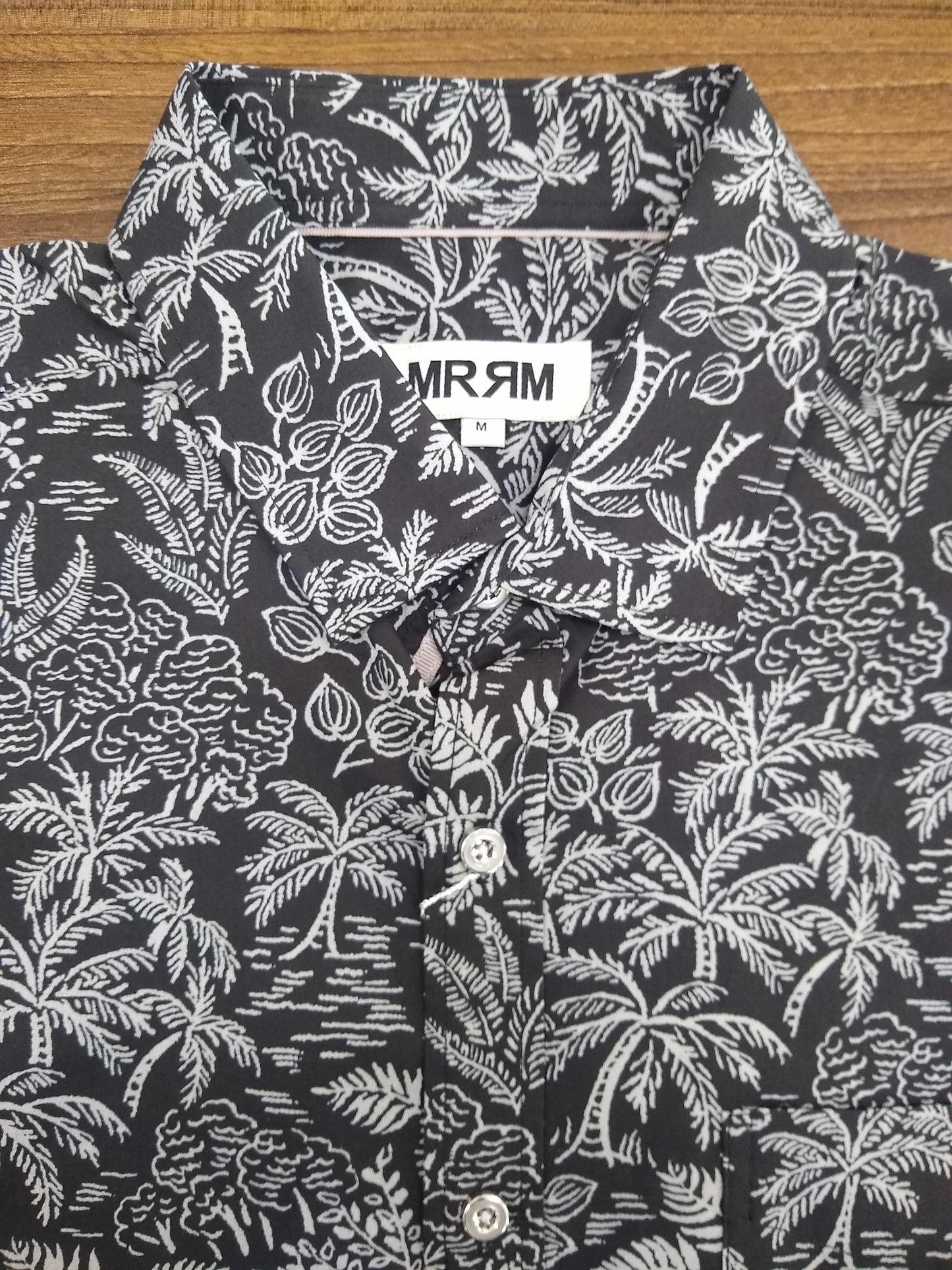 MRMR Black Palms Short Sleeve Shirt