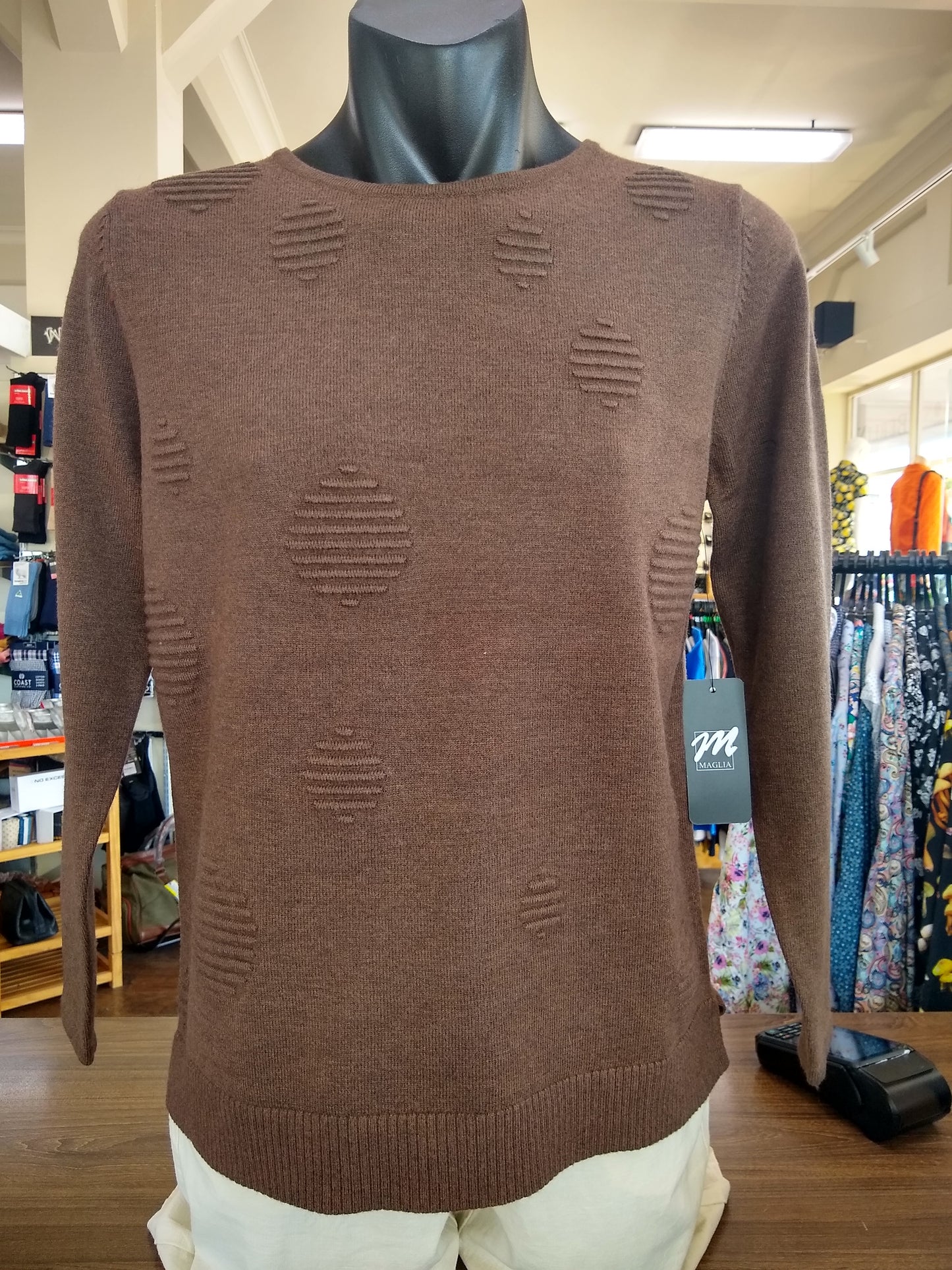 Maglia Wool Blend Crew Neck Jumper - Chocolate