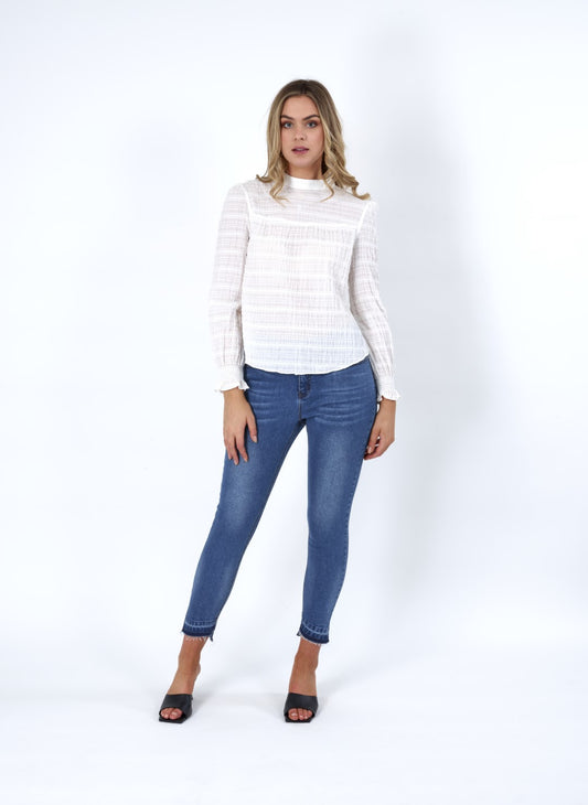 Knewe Tripp Long Sleeve Top - Off White