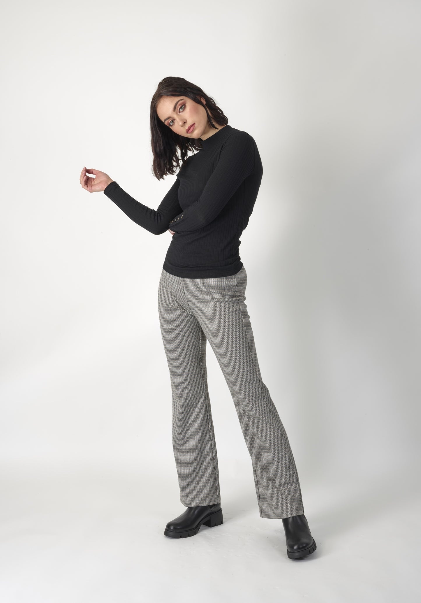 Knewe Herringbone Como Flare Pant K7077