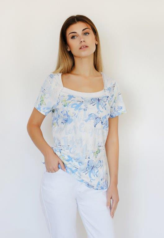 Kalisson Ladies Short Sleeve Butterfly Top KA132221