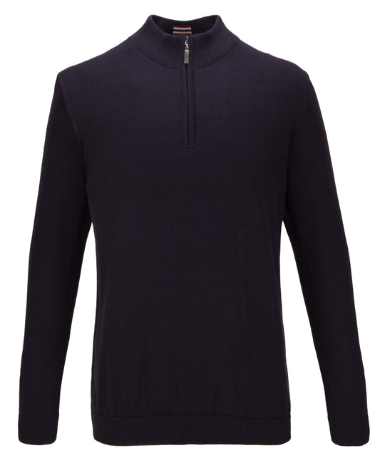 Guide London Navy Pure Cotton 1/2 Zip Pullover