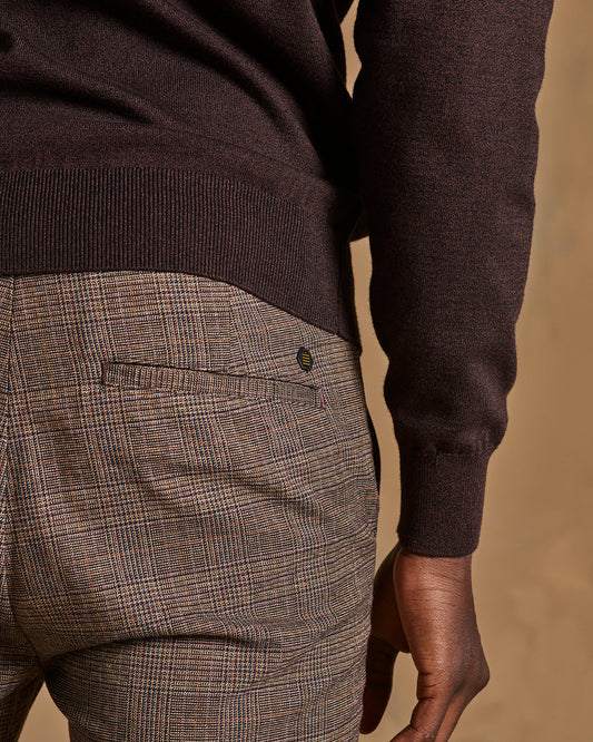 No Excess Fog Check Stretch Pants