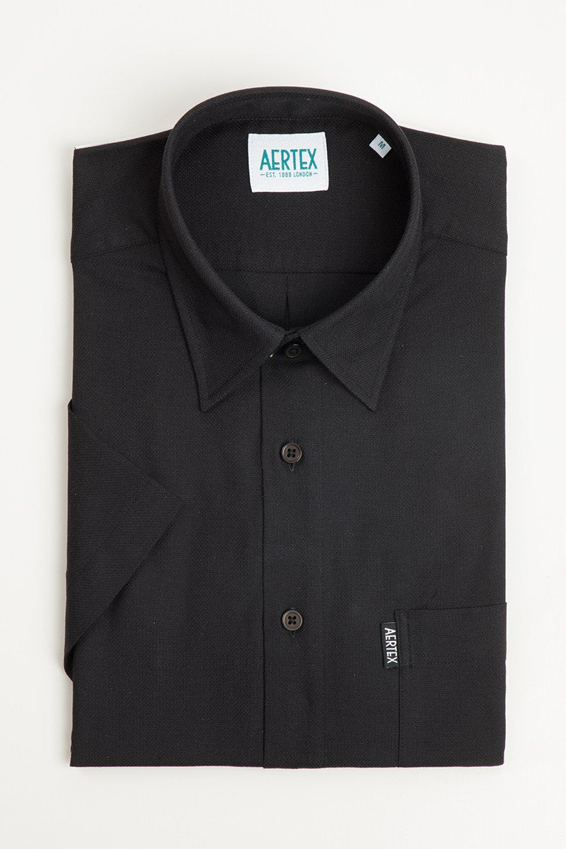 Aertex Women's Plain Black Short Sleeve Shirt